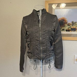 Miss Me utility style zip jacket with pull details. Size Small.